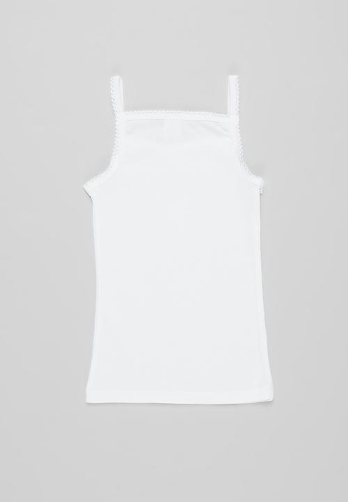 Pop Candy - Girls 2 pack strappy vest - white