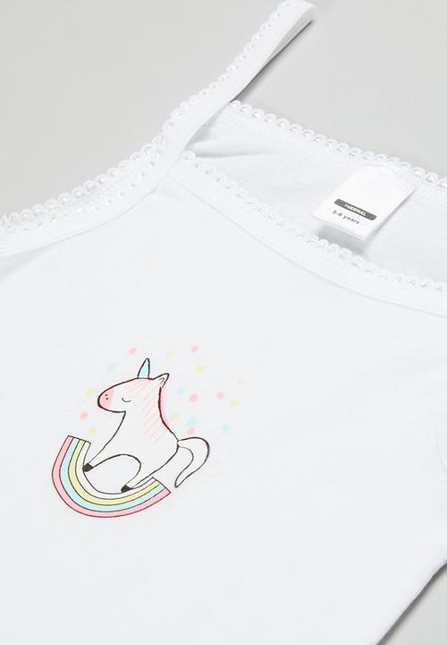 Pop Candy - Girls 2 pack strappy vest - white