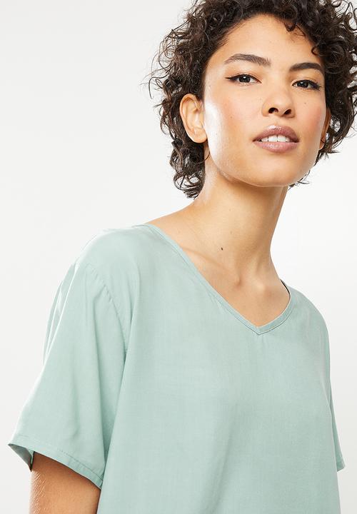 dailyfriday - Sleep top & wide leg pants - light sage print