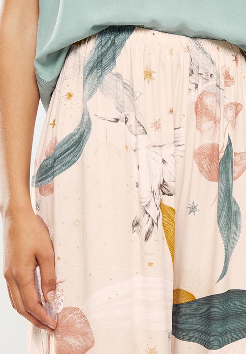 dailyfriday - Sleep top & wide leg pants - sage print