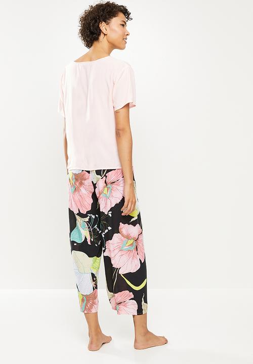 dailyfriday - Sleep top & wide leg pants - dusty pink