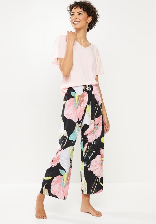 dailyfriday - Sleep top & wide leg pants - dusty pink