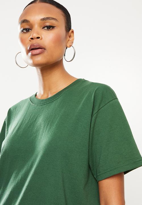 Missguided - Oversized splice logo tee - green