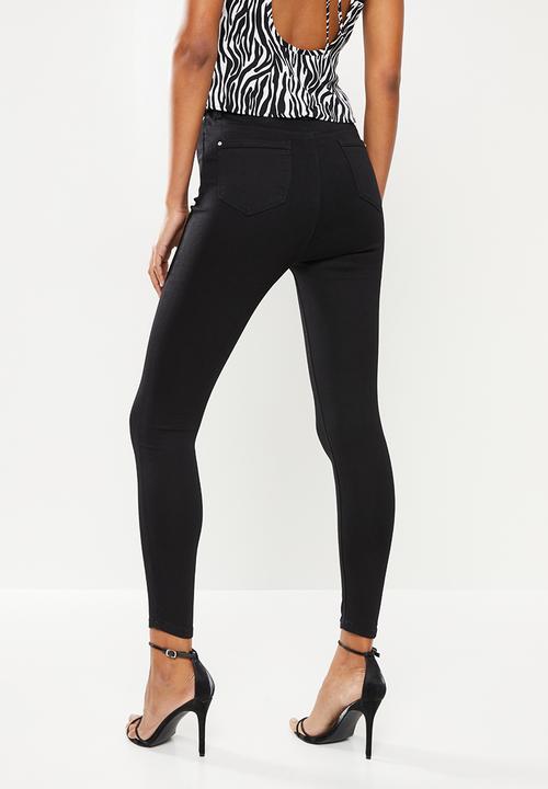 Missguided - Recycled vice highwaisted skinny jeans with belt loops - black