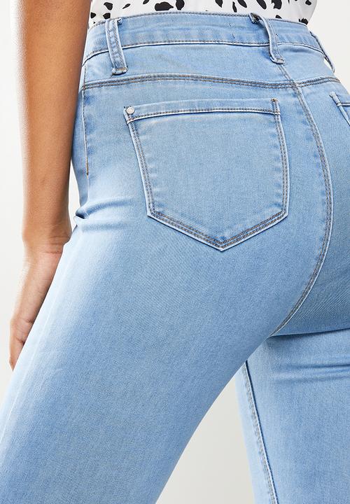 Missguided - Light wash vice belt loop jean recycled - light blue