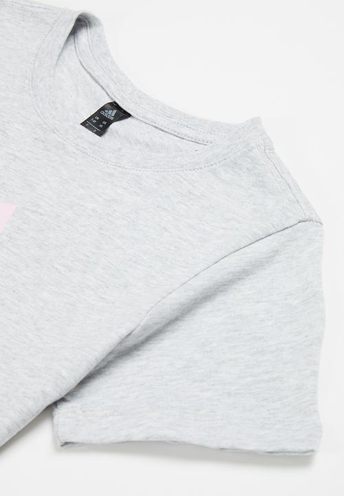 adidas Performance - G bl tee - light grey heather/clear pink