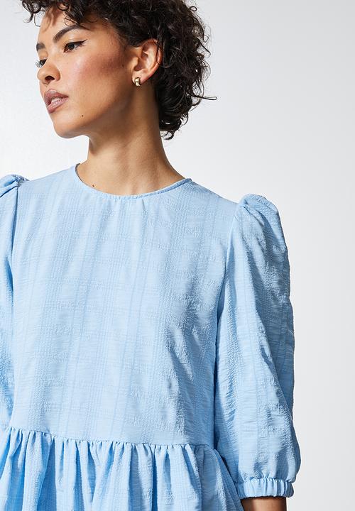 Superbalist - Textured fabric babydoll dress - baby blue