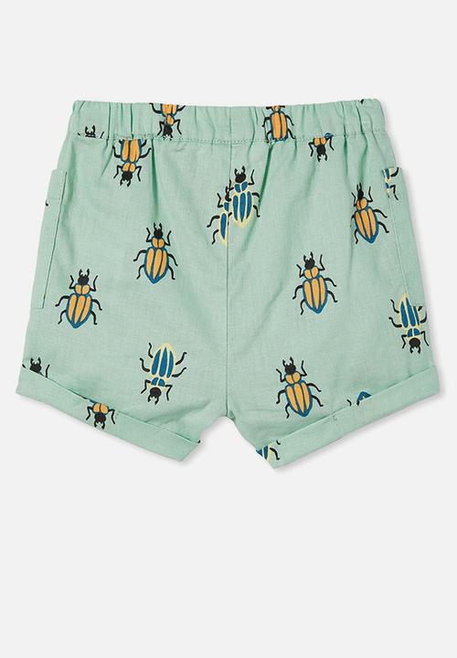 Cotton On - Carl button short  - smashed avo/bob bug