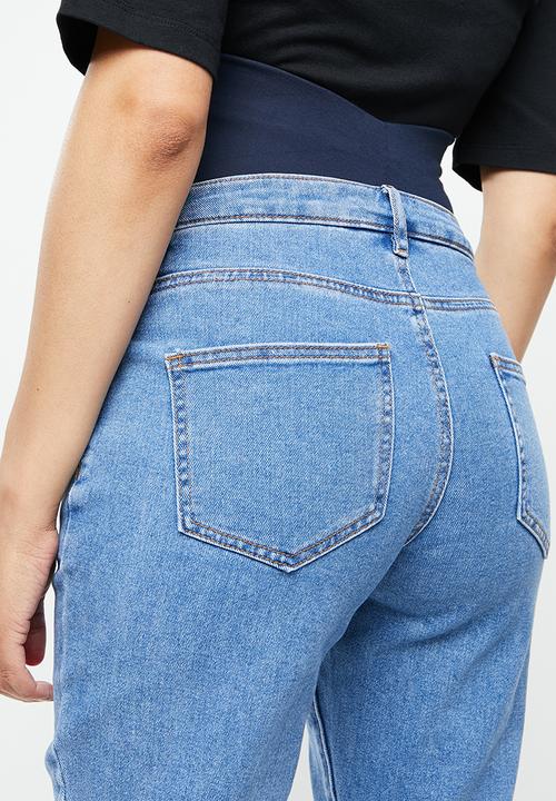 Missguided - Maternity highwaisted comfort stretch straight leg jean - blue