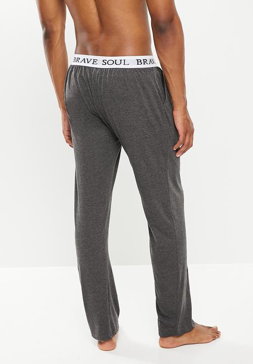 Brave Soul - Kevin printed lounge pants - charcoal marl
