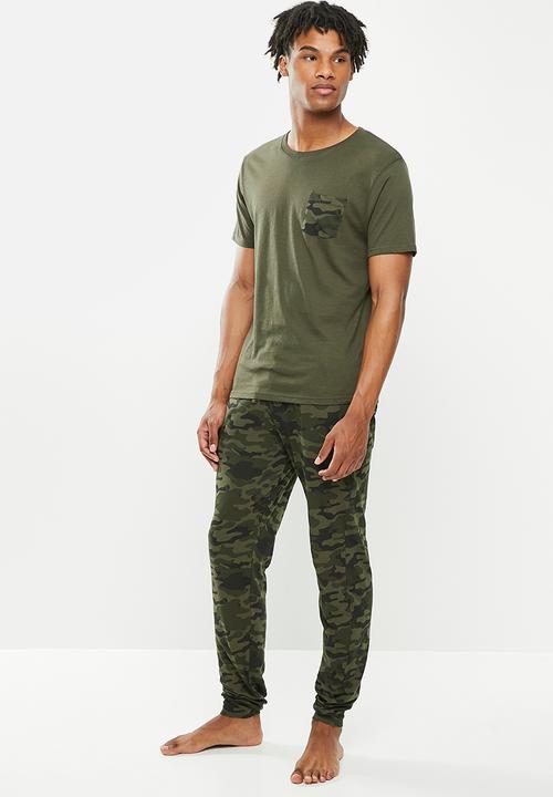 Brave Soul - Camo sleep set - khaki/camo