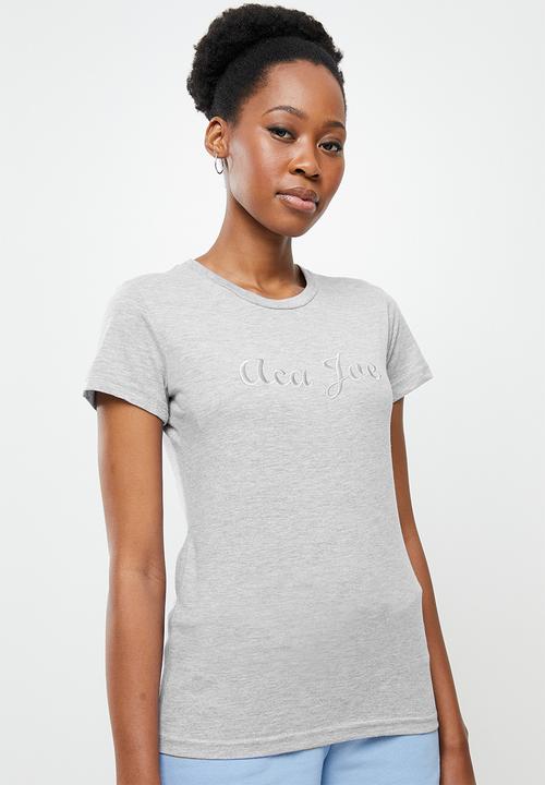 Aca Joe - Ladies aca joe tonal emb sj T-shirt - grey melange