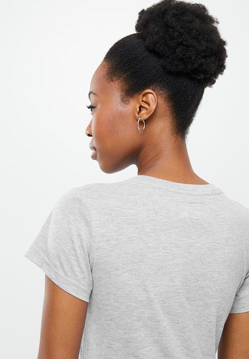 Aca Joe - Ladies aca joe tonal emb sj T-shirt - grey melange