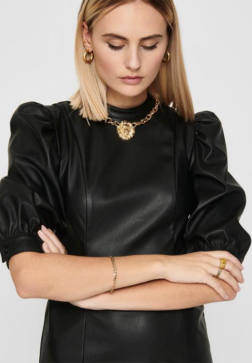ONLY - Dreamy faux leather dress - black