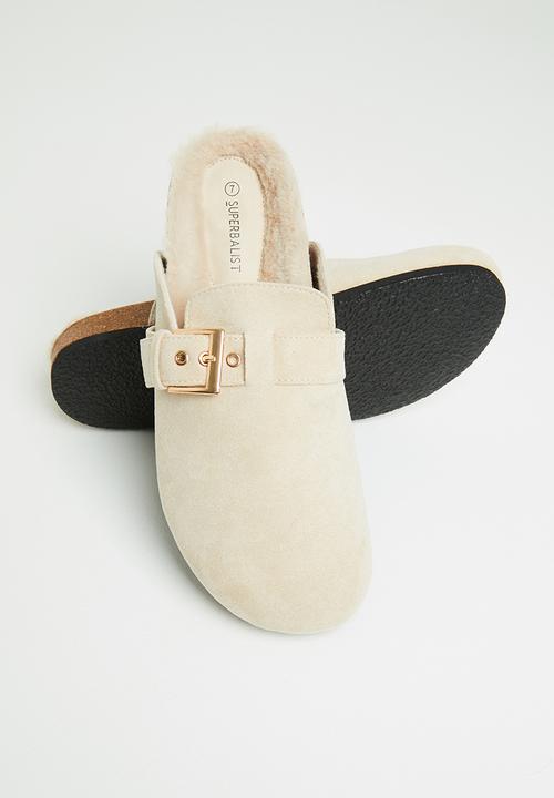 Superbalist - Gian faux fur slide - stone