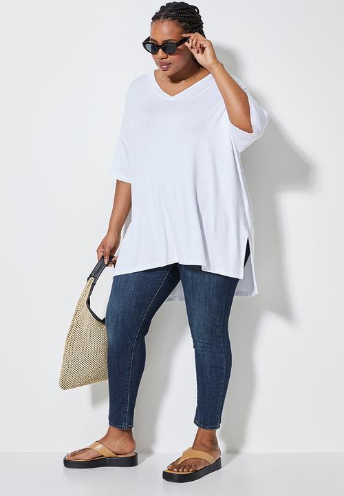 Superbalist - Split side longline T-shirt - white