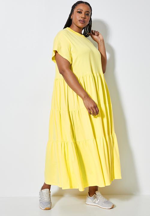 Superbalist - Tiered T-shirt dress - lemon verbena