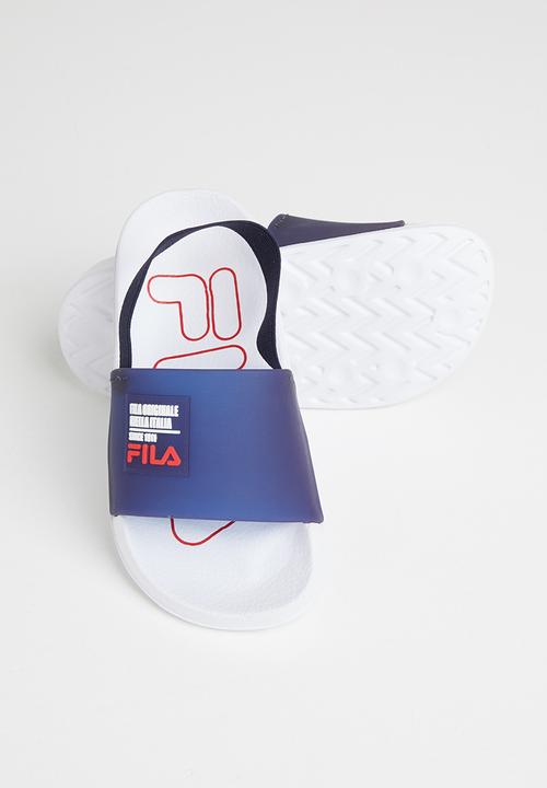 FILA - Camps slide - white & navy 