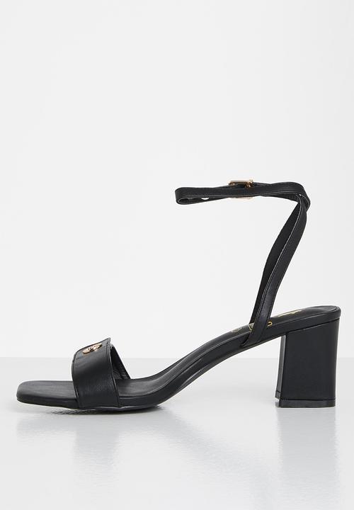 POLO - Demi ankle strap block heel sandal - black