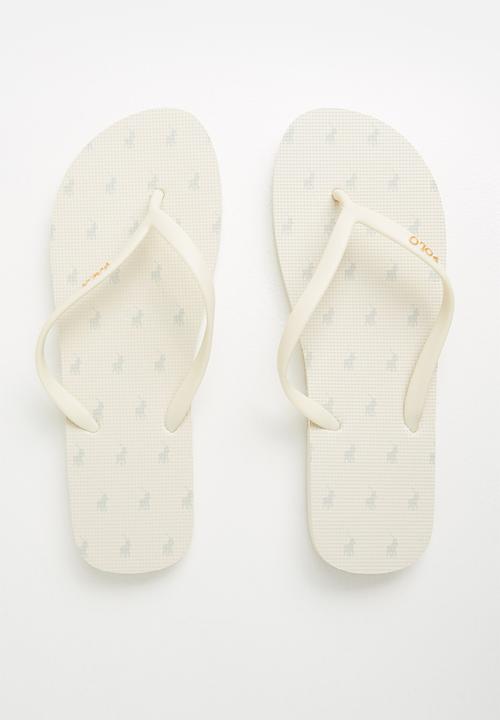 POLO - Gianna monogram flip flop - off white