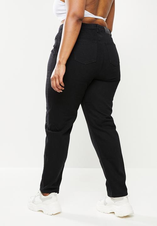 Missguided - Plus riot plain ridgid mom jean - black