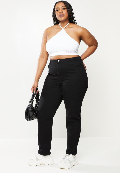 Missguided - Plus riot plain ridgid mom jean - black