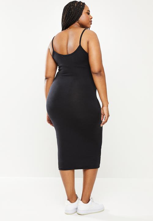 Missguided - Plus basic cami midi dress - black