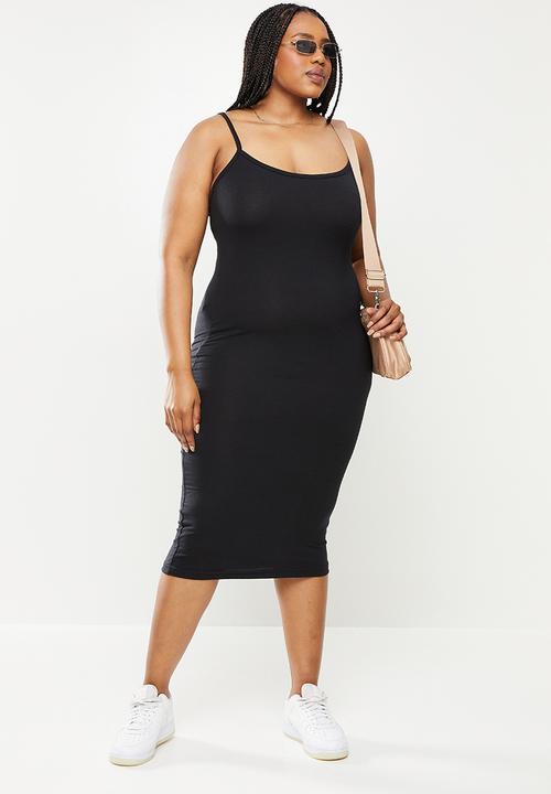 Missguided - Plus basic cami midi dress - black