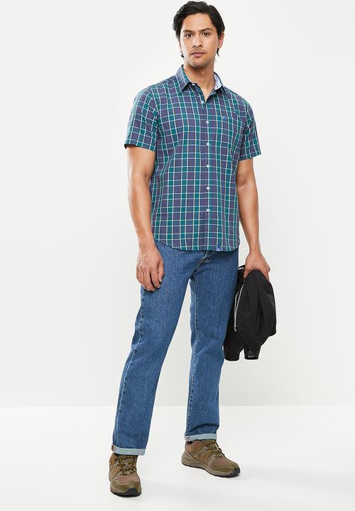 Wolf Rock - Sabai woven shirts - teal & navy 