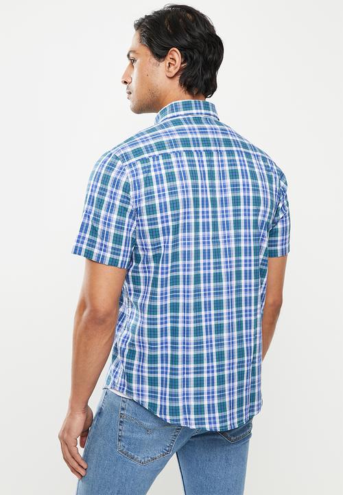Wolf Rock - Barley woven shirts - blue/green