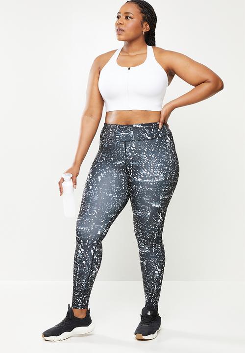 Reebok - Plus wor aop tights - black/white