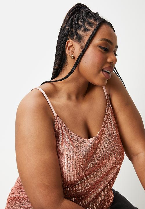 Blake - Sequin cami - rose gold