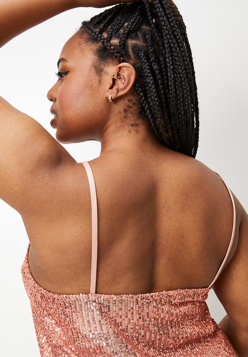 Blake - Sequin cami - rose gold