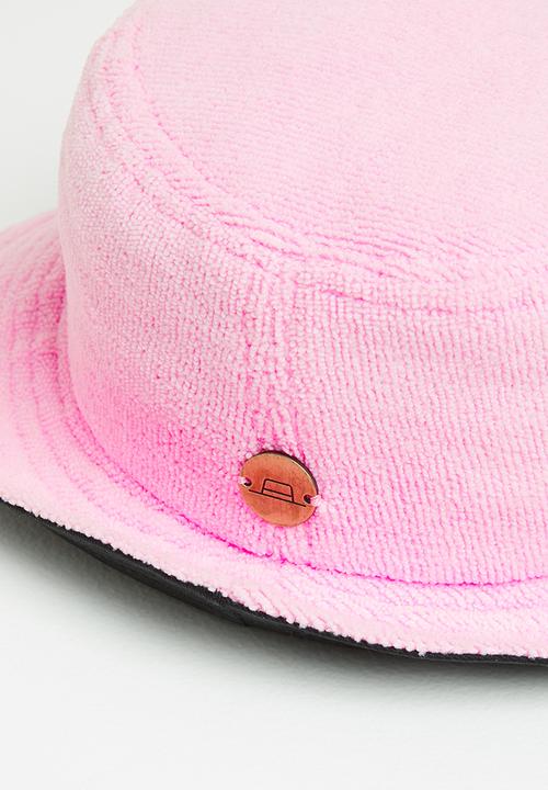 Simon and Mary - Towelling bucket hat - pink & black