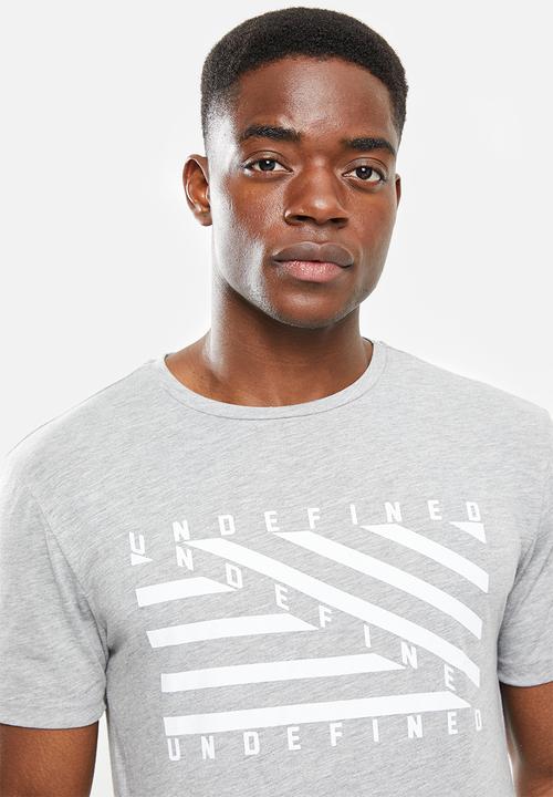 Trendyol - Chest printed short sleeve tee - grey