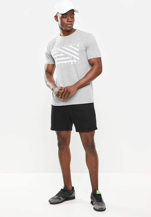 Trendyol - Chest printed short sleeve tee - grey