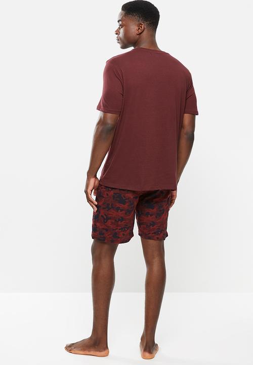Brave Soul - Disguise camo sleep set - burgundy