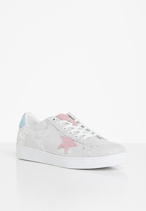 Julz - Kendra leather sneaker - silver animal