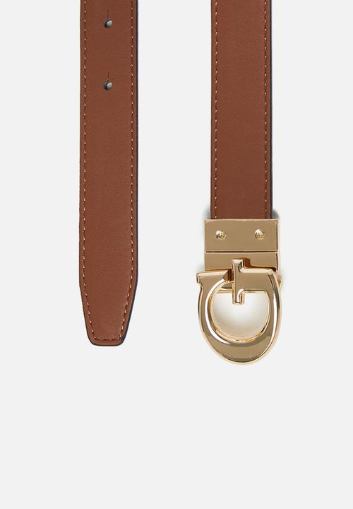 GUESS - Reversible smooth to smooth g buckle - black & brown