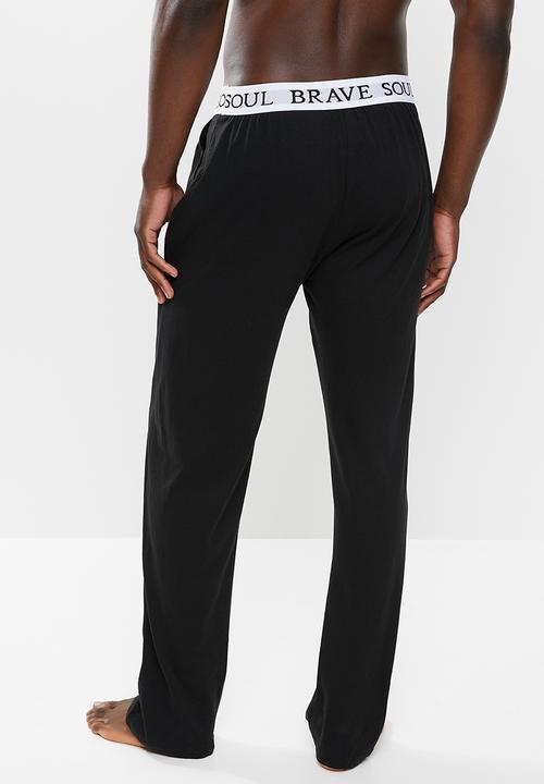 Brave Soul - Kevin printed lounge pants - black