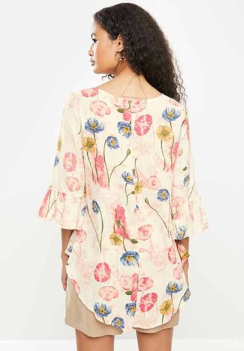 Stella Morgan - Printed bell sleeve top - multi 