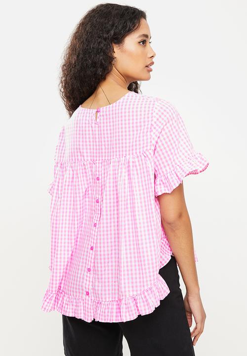 Stella Morgan - Frill edge high-lo top - pink