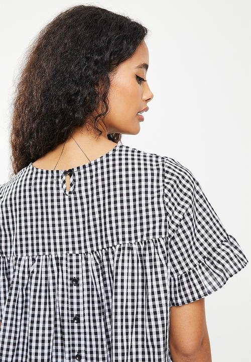 Stella Morgan - Frill edge high-lo top - black