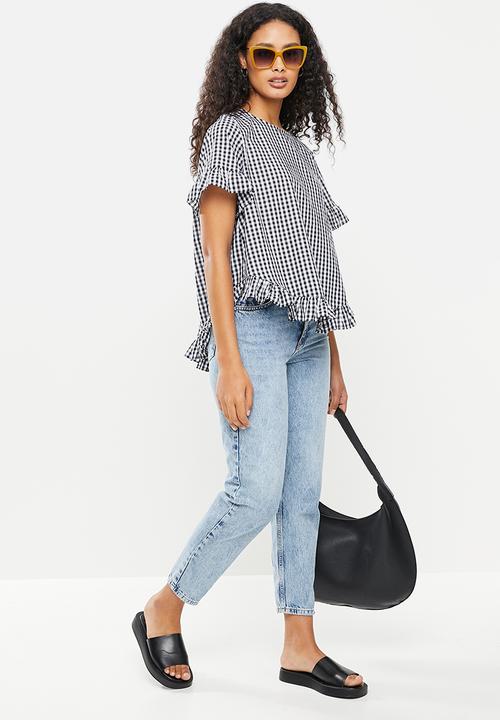 Stella Morgan - Frill edge high-lo top - black