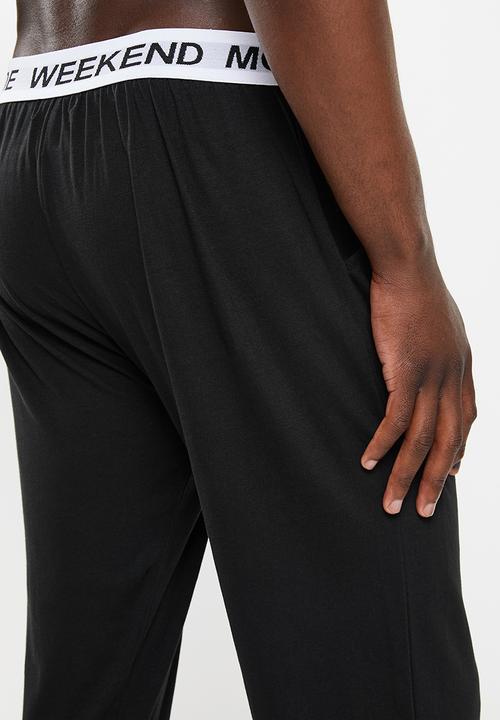 Brave Soul - Kaiden elasticated waistband lounge pants - black