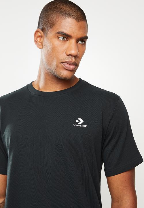 Converse - Embroidered star chevron left chest tee - black