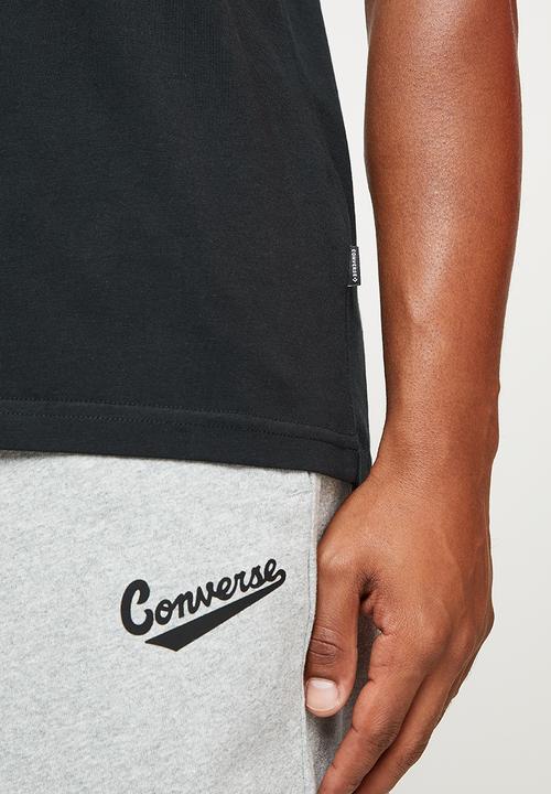 Converse - Embroidered star chevron left chest tee - black