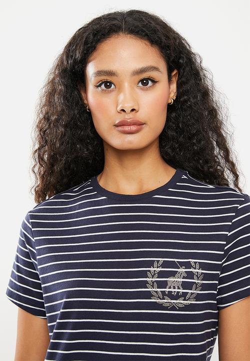 POLO - Dominique short sleeve stripe T-shirt dress - navy