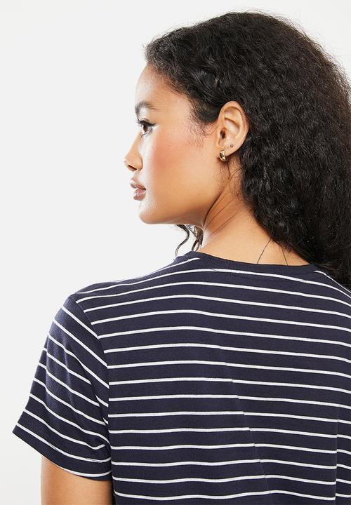 POLO - Dominique short sleeve stripe T-shirt dress - navy