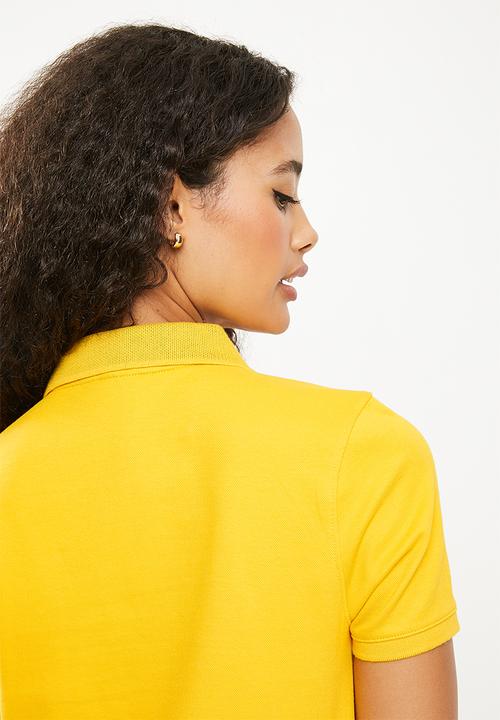 POLO - Mary short sleeve jacquard collar golfer dress - yellow
